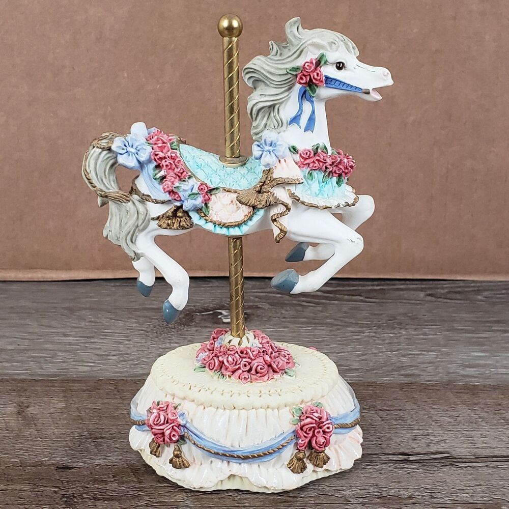 Heritage House Melodies County Fair Collection Yesterday Carousel Horse Figure - Picture 11 of 11